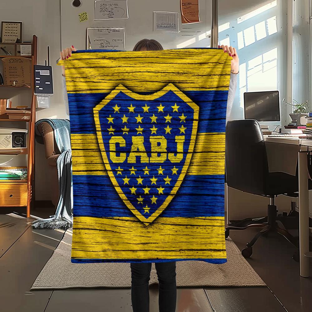 Logo Boca Juniors, Coperta in Flanella con Fantasia, Alta Qualità, Confortevole per Tutte le Stagioni, Decorazione per la Casa, Calore e Comfort, Perfetta per Regali.
