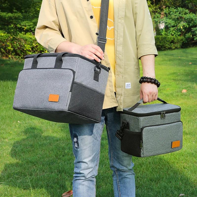 Portable Large Insulated Lunch Bag Waterproof Leak-proof Thickened Handheld Shoulder Carry Outdoor Camping Picnic Cooler Bags