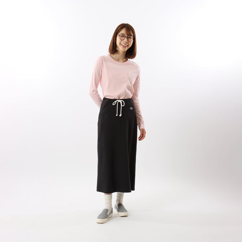 Champion Basic Long Skirt with Women's One-Point Logo, CW-K220Z-090-M