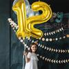 1 Pcs, Large Golden Balloon Number, Birthday Party Decoration Scene Aluminum Film Balloon