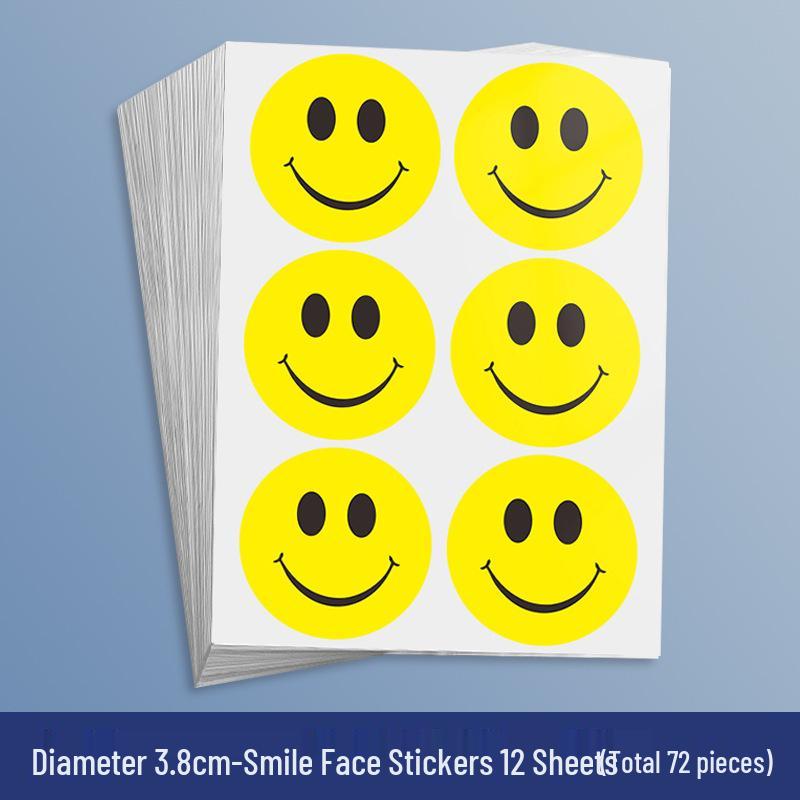 Yellow Star Reward Stickers for Kids - Smiley Face for Self-Discipline & Praise In Elementary School