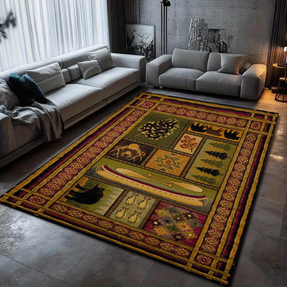 

Wildlife Theme Carpet Mat Rug - Bear Pine Design Home Decoration Soft Floor Mat for Living Room Carpet Living Room Decoration 40x60cm