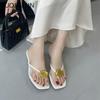 Fashion SUOJIALUN Summer New Brand Women Slipper Fashion Gold Metal Buckle Slip On Ladies Elegant Flip Flop Shoes Thin High Heel Slides