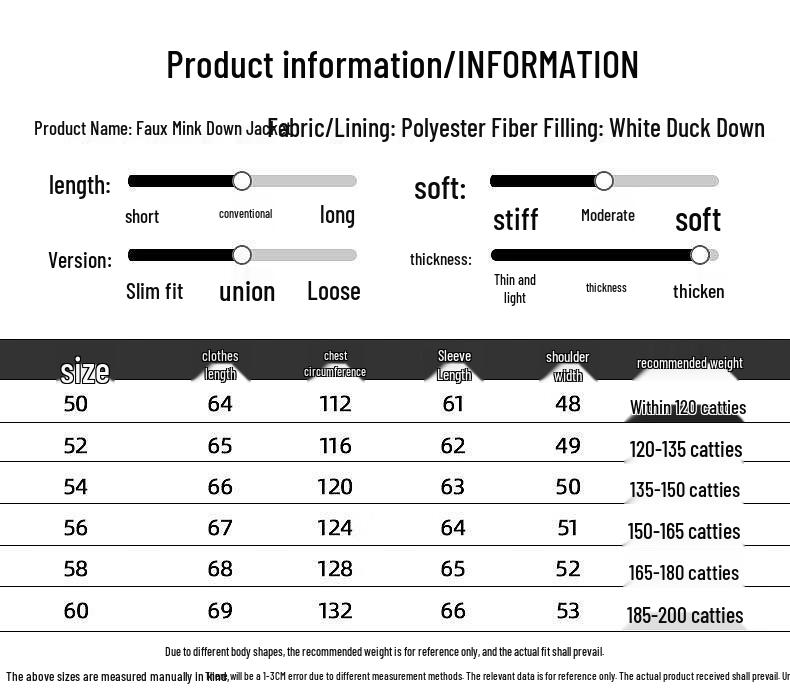 Fengxiao 2025 Men's Faux Mink Velvet Hooded Down-Lined Winter Overcoat