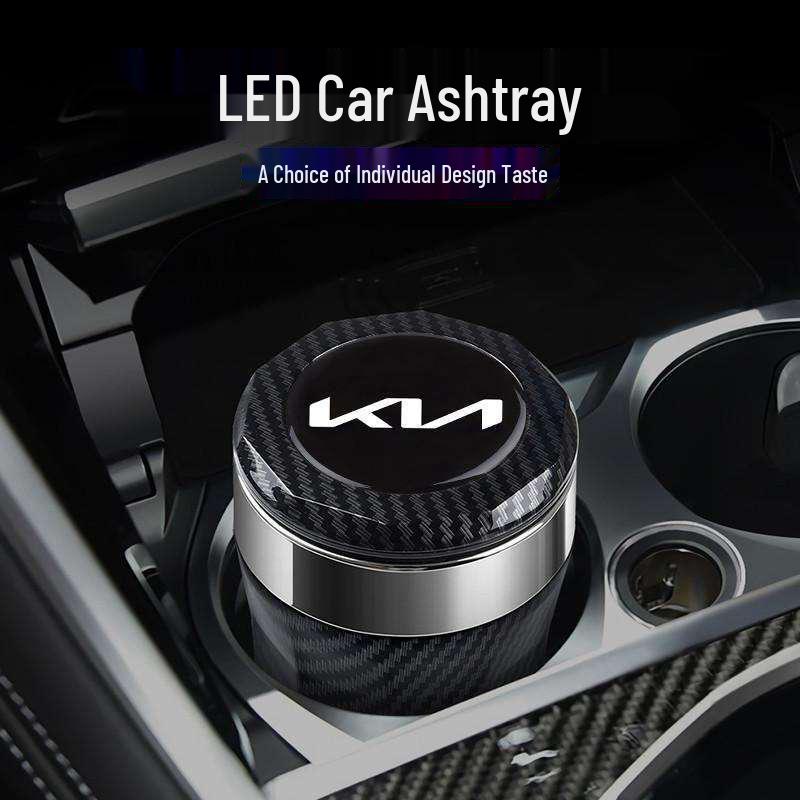 Kia EV5/K5 2025 High Flame Retardant Car Ashtray with Lid and Light