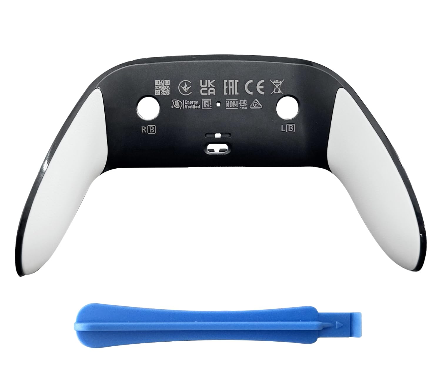 

VOOCAT Replacement Back Shell Cover for DualSense Edge Controller PS5 DSE OEM Soft Rubber Grip Clip-On Housing Fixes Yellowing Peeling 1 Piece White