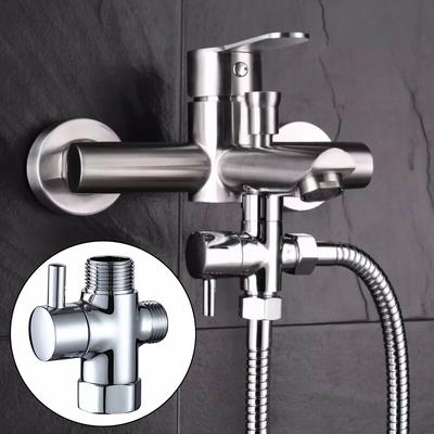 G1/2in 3Way mosazný přepínací ventil Převodník T-adaptér Chrom pro sprchovou hlavici