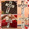 Wooden Flat Printing Heart-shaped Cross with High Aesthetic Value Wooden Style Craftsmanship Hanging Pendant