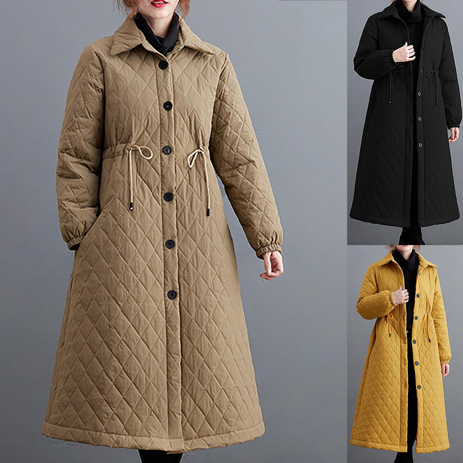 

Женская осенне-зимняя хлопковая куртка, кардиган, длинная однотонная куртка XL жёлтый