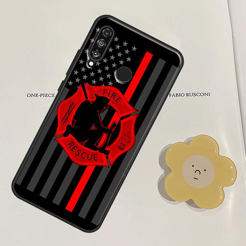 Firefighter Fire Department Fireman For Huawei Nova 11 9 10 SE Y60 Y70 Y90 Y61 Y91 Nova 3i 7i 8i 11i P20 P40 Lite P30 Pro Case