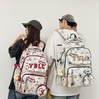 Mochila Escolar Estudantil Estampada Masculina de Grande Capacidade para Viagem Mochila Feminina para Campus com Porta-Moedas