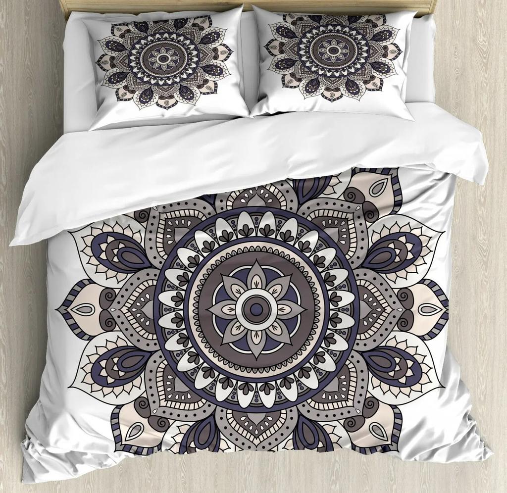 Bohemian 2/3pcs Boho Mandala Bedding Set Twin Queen King Size Comforter Duvet Quilt Cover and Pillowcase Soft Bedclothes
