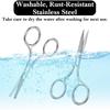 2 Pieces Facial Hair Small Scissors Eyebrow Scissors Professional Nose Hair Scissor Grooming Scissor Curved and Rounded for Man and Woman Trimming