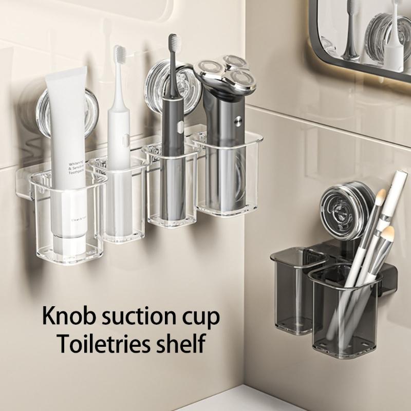 Functional Toothbrush Holder Suction Cup Easy Install Toothbrush Rack Organizers For Renters And Students Seeking Order