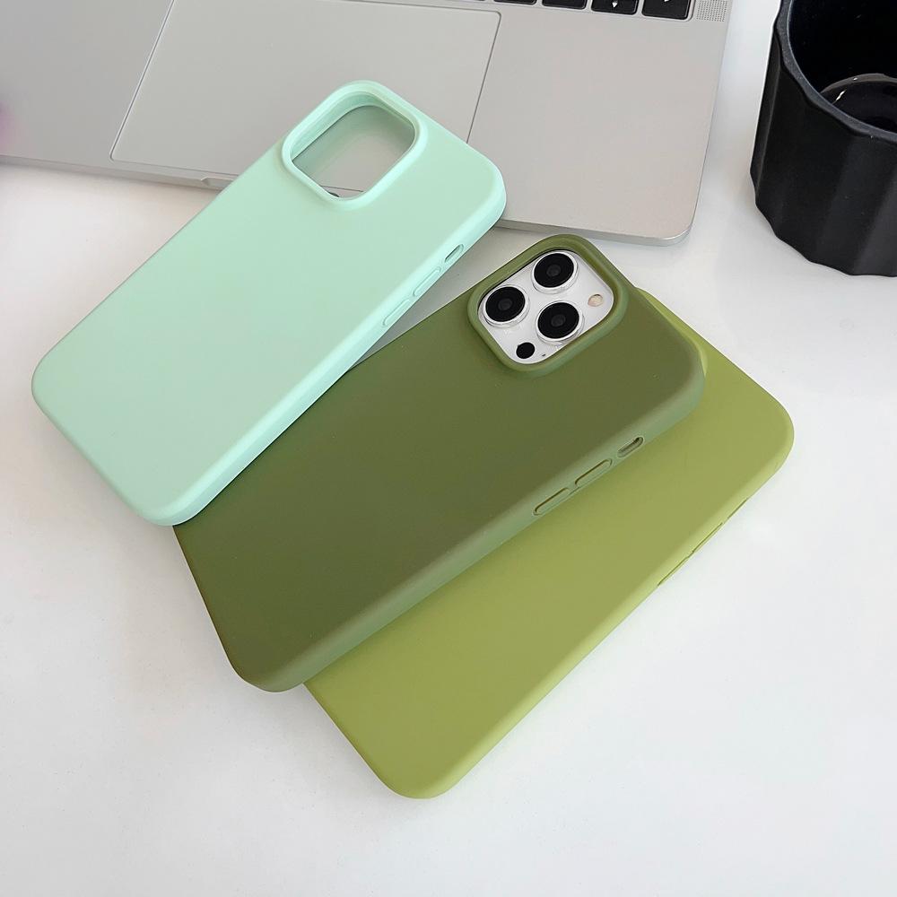 Capa de Celular iPhone 16 de Silicone Líquido Verdadeiro 14promax Coreana 12 Premium 13 Cor Sólida 11