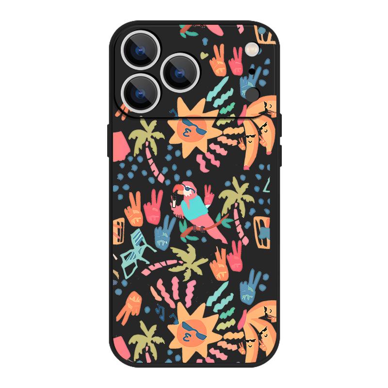 For iPhone 17 Pro Max Case Colorful Cartoon Pattern Soft Silicone Lanyard Cover For iPhone 16 Pro Max Cover iPhone 15 14 13 12 11 16E Air