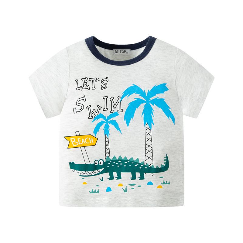 2026 Summer Children s Cotton Cartoon Print Short Sleeve Top 90 cm
