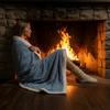 Double Sided Grid Stripe Blanket  Horizontal  Vertical Textured Plush  Ultra Thick Warm Cozy For Winter Bedding