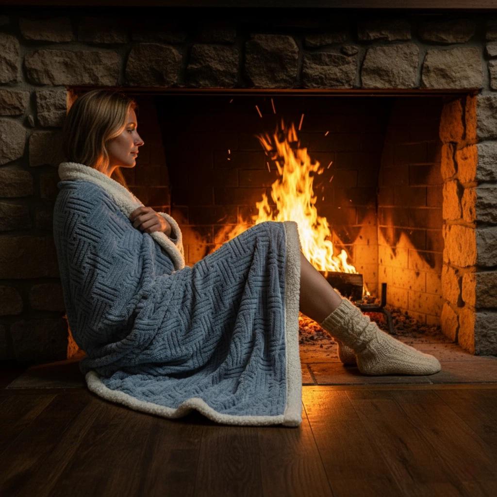 Double Sided Grid Stripe Blanket Horizontal Vertical Textured Plush Ultra Thick Warm Cozy For Winter Bedding