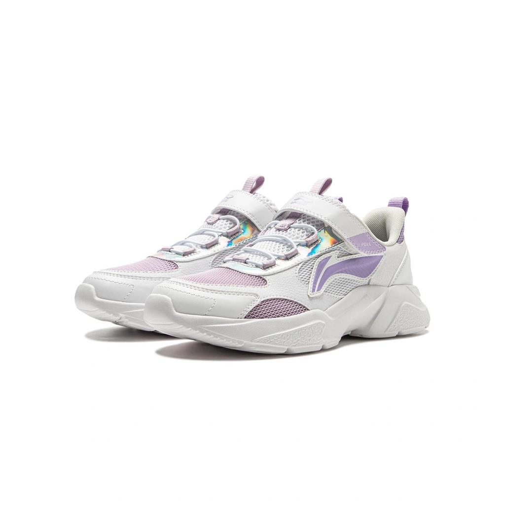 Li Ning Kids Comfortable Lightweight Cool Low-Top Casual Shoes Kids sneaker Moonlight-Purple Standard-White YKCU236-4