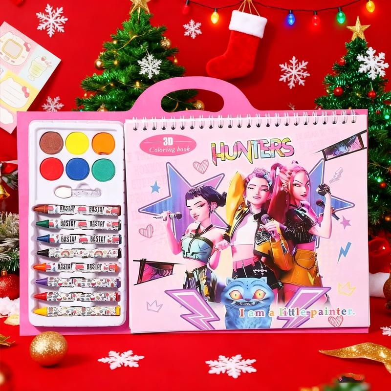 Weihnachtsgeschenkidee! K-Pop Dämonenjäger Malbuch für Kinder – Cartoon Anime Skizze, Nachmalbares pädagogisches Kritzelbuch