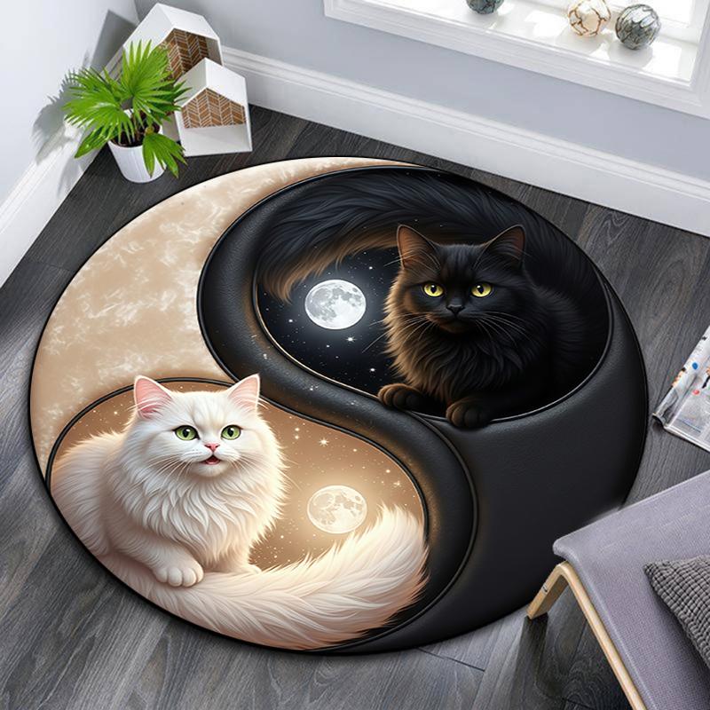 Cartoon Print Round Area Rug,Carpet Rug for Living Room Bedroom Sofa Playroom Decor,Non-slip Floor Mat