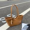 Summer new large-capacity tote bag solid color fashionable and popular woven bag shoulder bag underarm bag