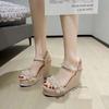 Wedge heel sandals women's 2025 new summer fashion versatile muffin heightened platform summer fairy style high heels