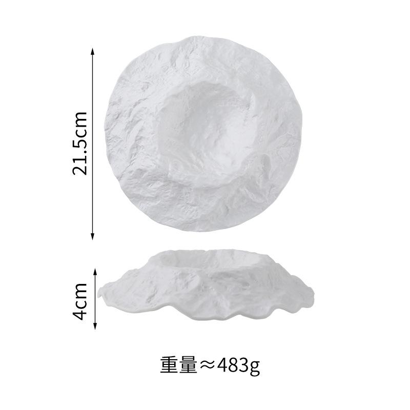 Salad plate commercial cold dish irregular tableware hotel pwestern food plate ceramic dessert plate oblique mouth