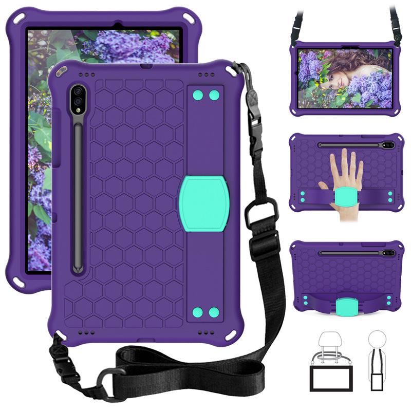 Samsung S9/S8 Tablet EVA Protective Case for Kids - Honeycomb Design with Hand Strap and Full Coverage Anti-Drop Protection.
