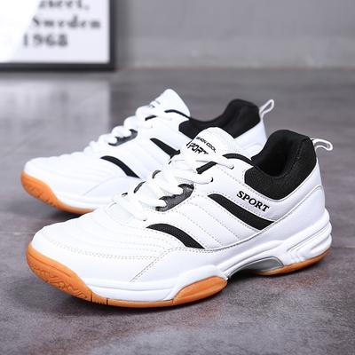 New Men's Leather Shoes Fashion Tennis Table Tennis Shoe Training Badminton Shoe Large Size 38-46 Outdoor Sneakers Running Shoes