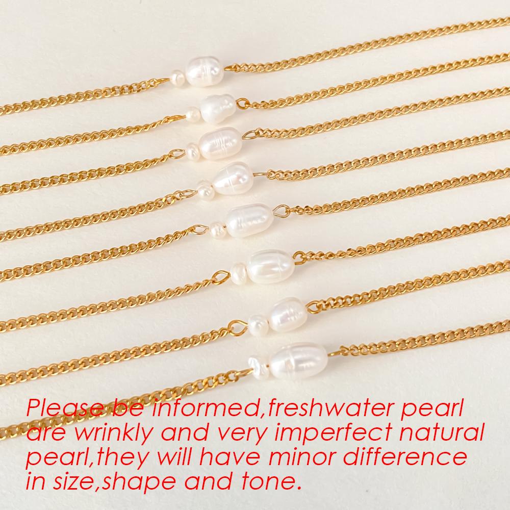 EMANCO Freshwater Pearls Pendant Necklace for Women Choker Necklaces Women Stainless Steel Necklace Fashion Jewelry