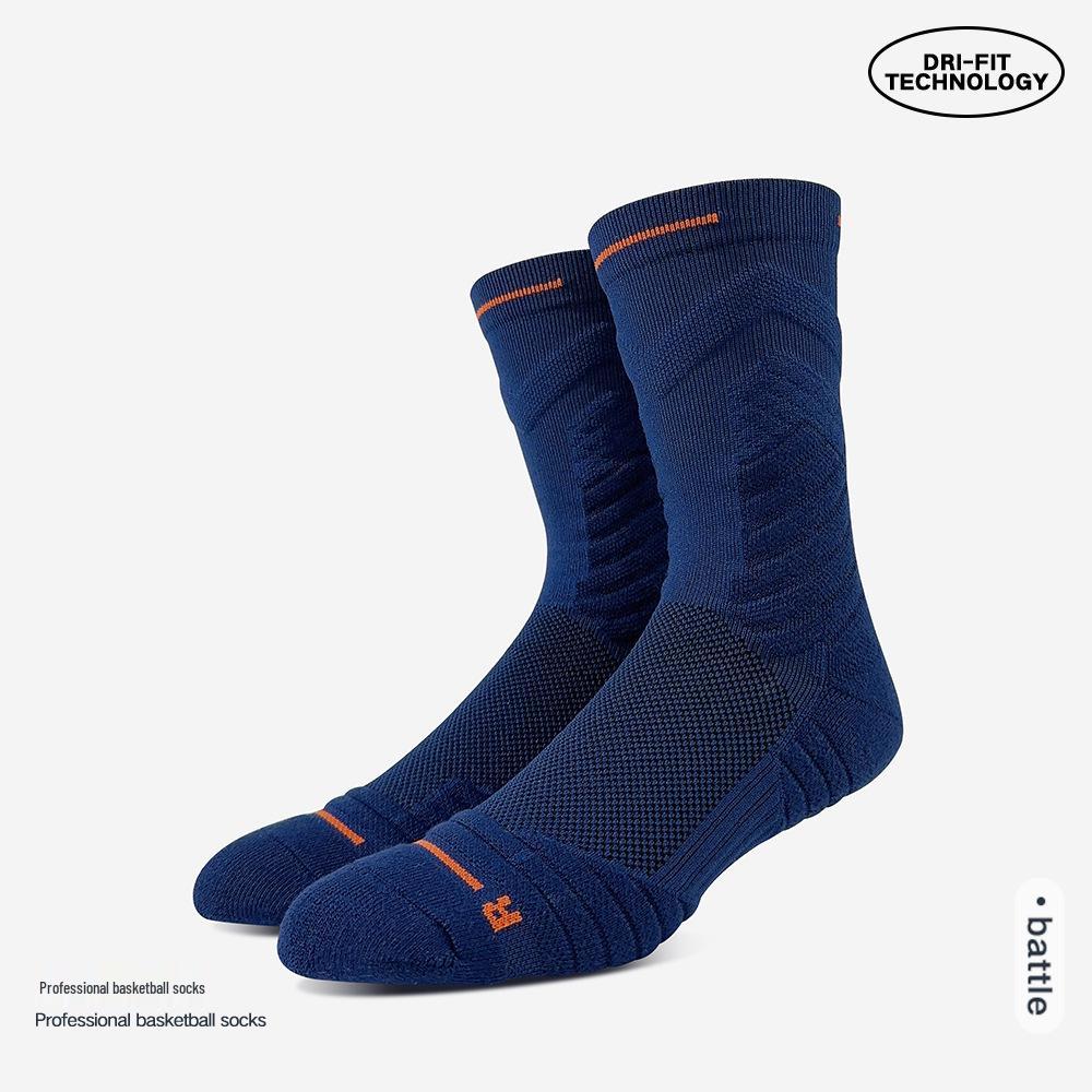 

Мужские баскетбольные длинные носки Bullfighting 2.0 Elite: Летние спортивные тренировки с махровым низом One Size тёмно-синий