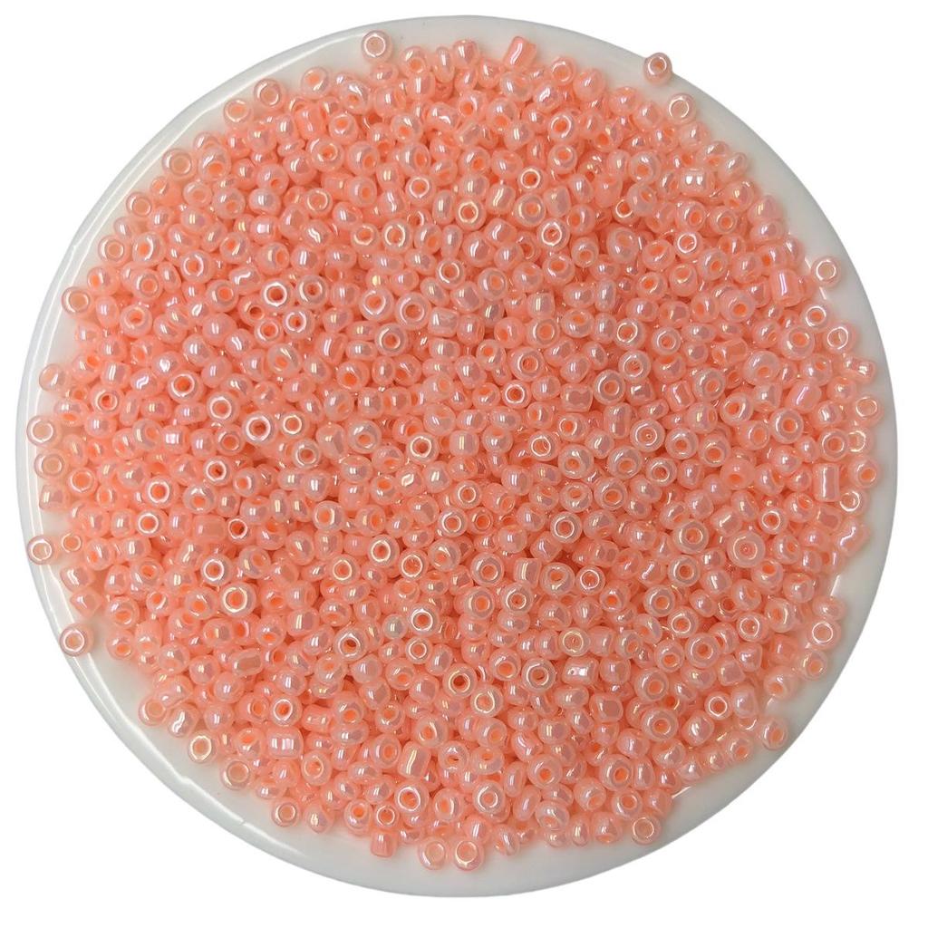 Solid Color 2/3/4mm Glass Seed Beads, Silver Lined, Dyed AB Cream, Round for Handmade Beading & Bracelets.