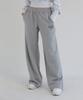 AWESOME STUDIO Low-Waist Wide Sweatpants Melange Grey