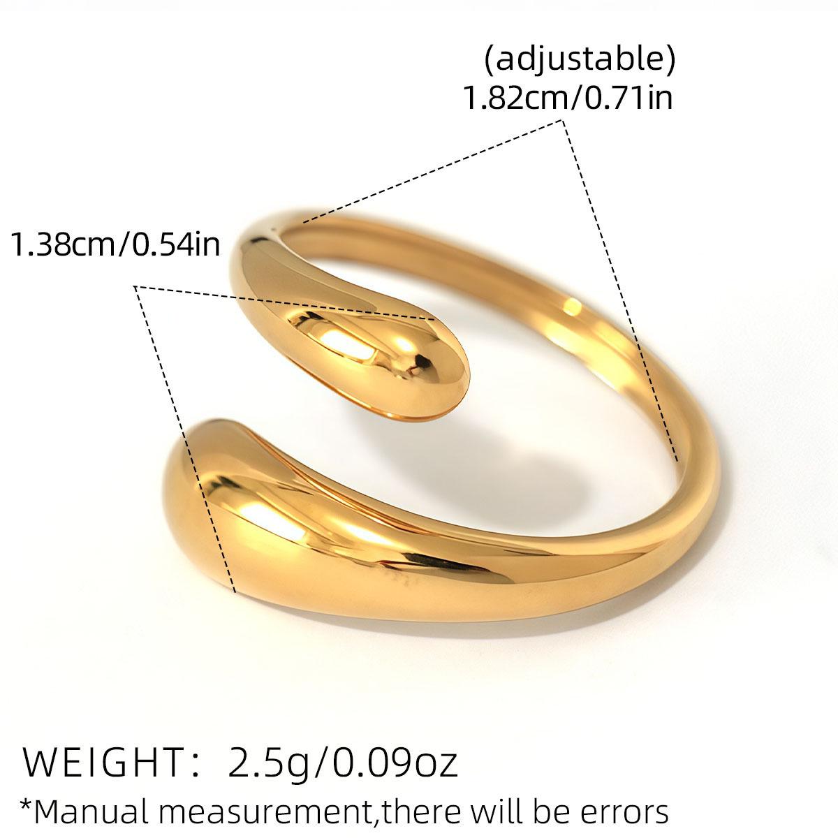 

Геометрична відкрита каблучка з нержавіючої сталі – Європейський та американський дизайн Open Adjustable