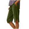 Women’s Corduroy Knee Length Shorts Relaxed Fit Button Side Pockets Casual Lightweight Soft Material