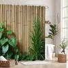 Natural Bamboo Grove Shower Curtain for a Serene and Inviting Bathroom, Featuring a Lush Design of Vertical Bamboo Stalks