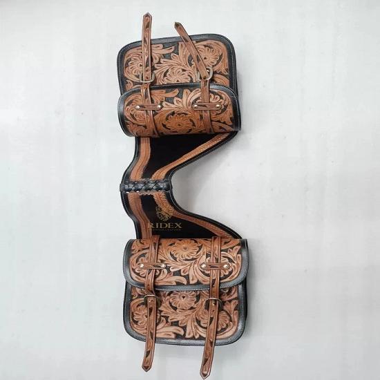 Qualitätshandgefertigte Western-Satteltasche aus echtem Leder für Pferd.