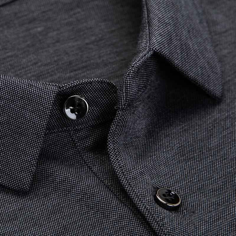 Men's Cashmere Silk Blend Lapel Long Sleeve Polo Shirt