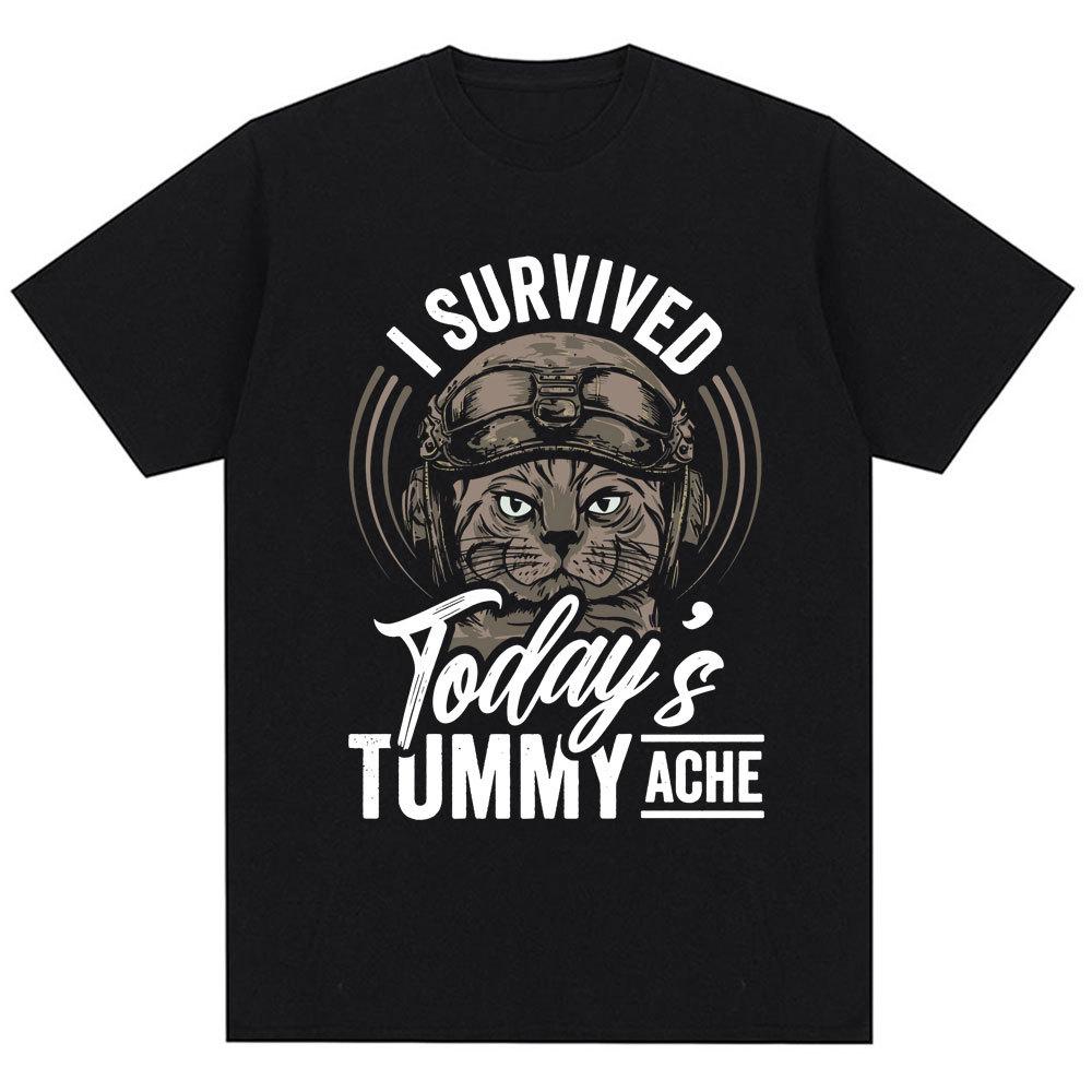 

Cat Funny I Survived Meme Printed Women Tshirt Humor Style Vintage T Shirt Short Sleeve Women Casual Streetwear Daily Clothing 4XL