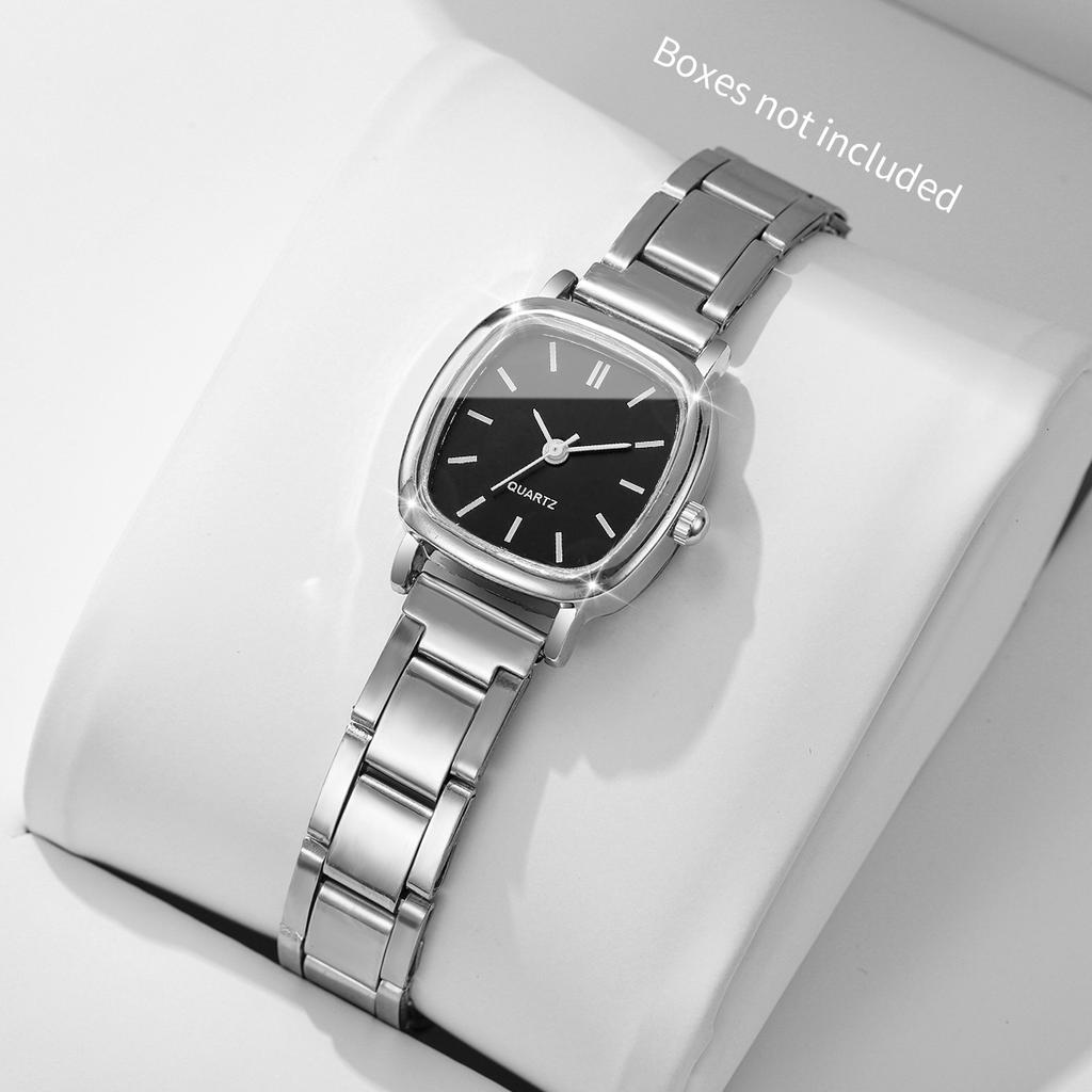 1pcs/set Women's Watch Fashion Style Trendy Simple Scale Square Small Dial Korean Edition Retro Versatile Quartz Watch No Box