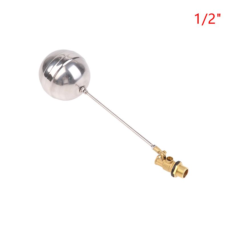 1/2" 3/4" 1" Brass Float Valve Cold And Hot Water Tank Floating Ball Valve Toilet Valve SS201 Stem Flow Control Cistern