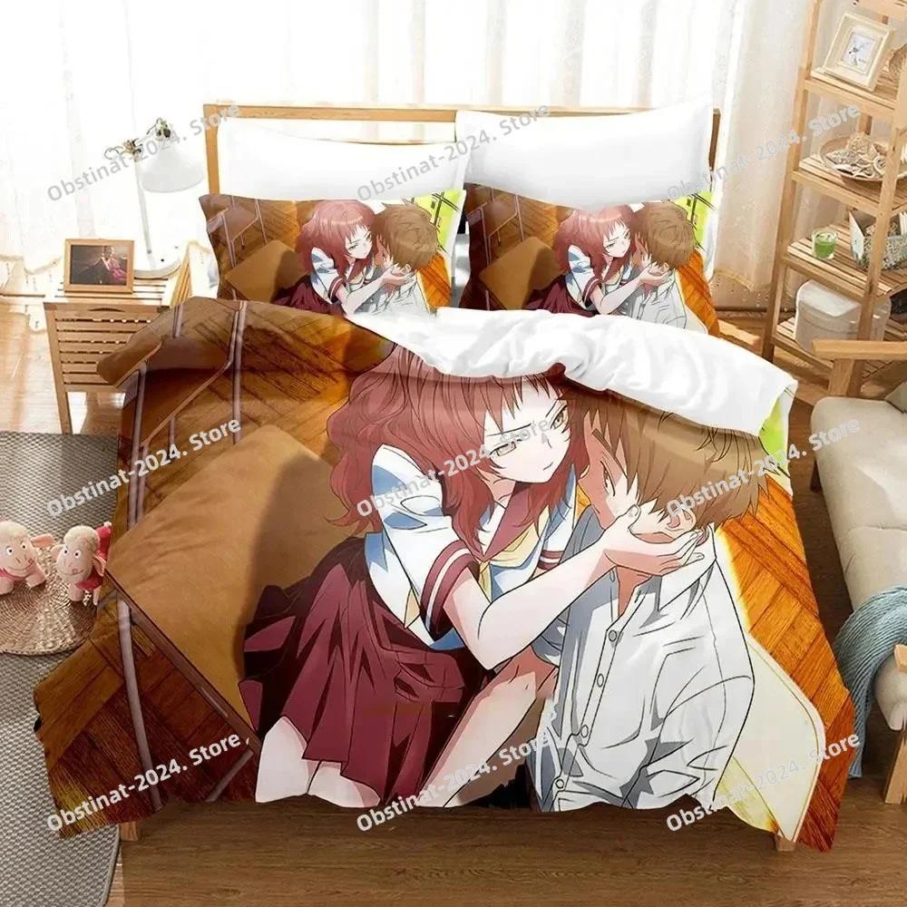 Anime Girl I Like Forgot Her Glasses Bedding Set Duvet Cover Full Queen King Size Pillowcase Printed Bed Set Aldult Kid Bedroom