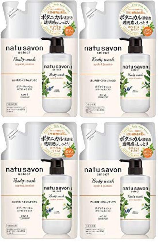 

KOSE Softimo Natusabon Select White Body Wash Moist Refill x 4 [Bulk Purchase]