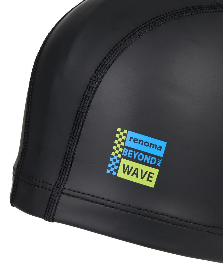 Lenomasuyeongbog Adult Simple Logo Urethane Coated Swim Cap Black Ro-Rc2G007-Bk