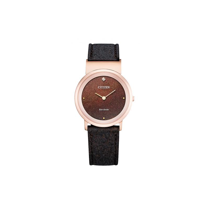 CITIZEN L Series L Series 50m Waterproof Solar Quartz Leather Strap Women s Watch Brown Dial EG7078-12X синий