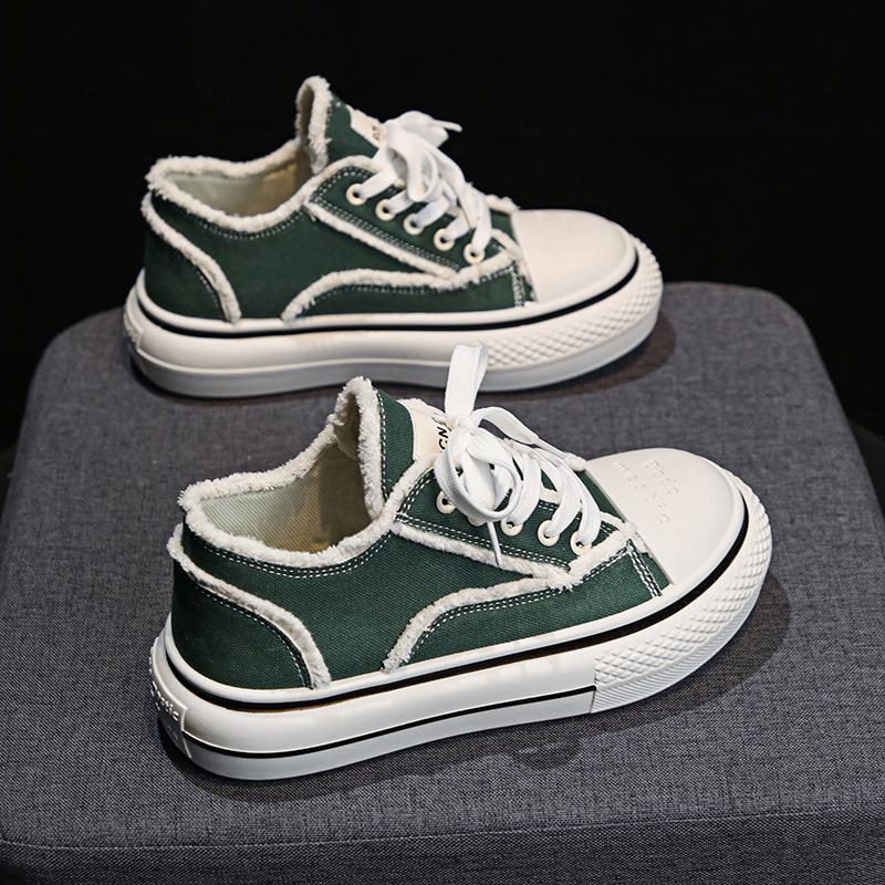 Fashion Couple'S Canvas Breathable Thick-Soled Heightening Board Shoes Daily Leisure Sports Men'S Shoes