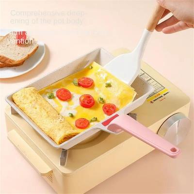 Snídaňový hrnec Pšeničná rýže Kámen Nepřilnavý Domácí Obdélníková Omeleta Bez kouře Pánev na Tamago-yaki(22 CM)