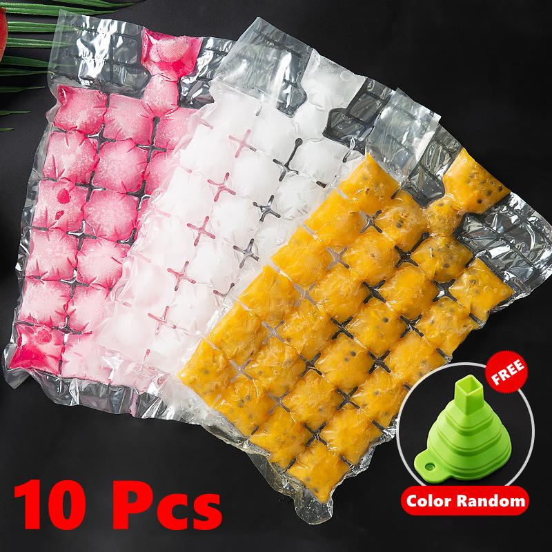 

10-100 шт./упак. Одноразовый решетчатый пакет для льда, форма для кубиков льда, самозапечатывающийся пакет для льда, коробка для съедобных замороженных кубиков льда